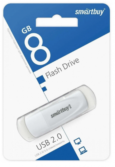 USB флеш накопитель Smartbuy 8GB Scout (SB008GB2SCW) белый