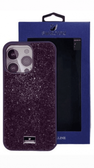 Накладка для iPhone 14 Pro 6.1" Swarovski фиолетовый