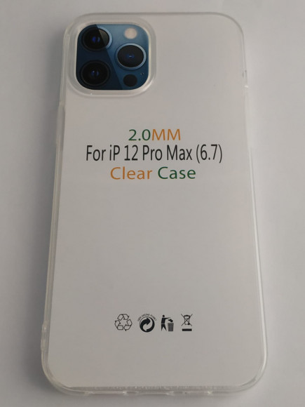 Чехол-накладка силикон 2.0мм iPhone 12 Pro Max 6.7" прозрачный