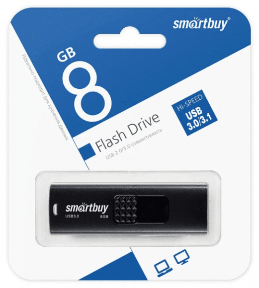 3.0 USB флеш накопитель Smartbuy 8GB Fashion Black (SB008GB3FSK)