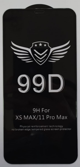 Защитное стекло для iPhone 11 Pro Max/XS Max 6.5" 99D чёрное