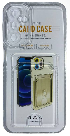 Чехол-накладка силикон с карманом под карту Samsung Galaxy A24 4G прозрачная