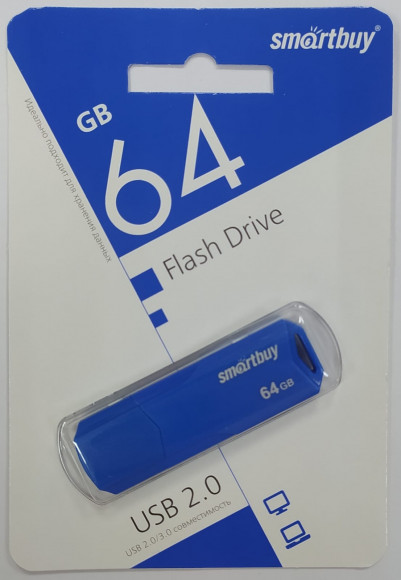 USB флеш накопитель Smartbuy 64GB CLUE Blue (SB64GBCLU-BU)