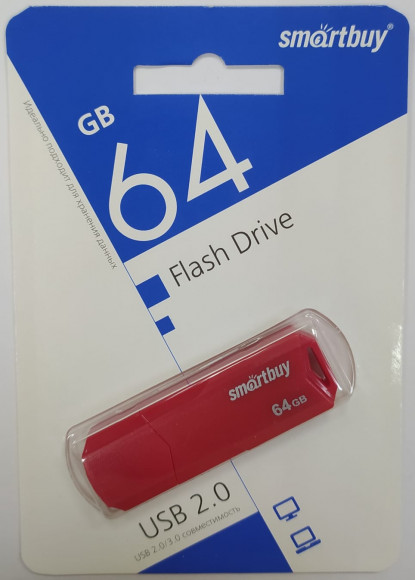 USB флеш накопитель Smartbuy 64GB CLUE Red (SB64GBCLU-R)