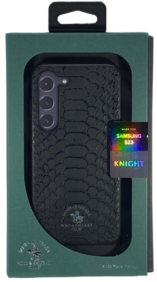Накладка для Samsung Galaxy S23 Santa Barbara под кожу чёрная