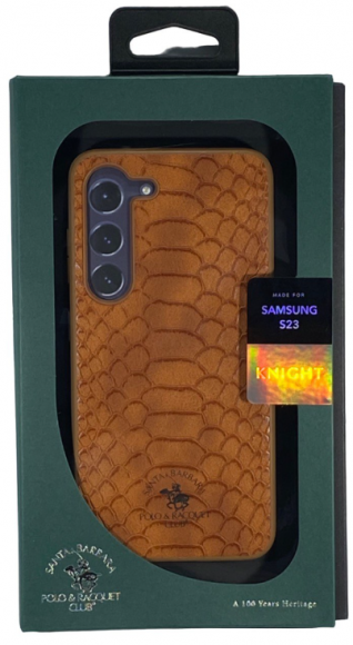 Накладка для Samsung Galaxy S23 Santa Barbara под кожу коричневая