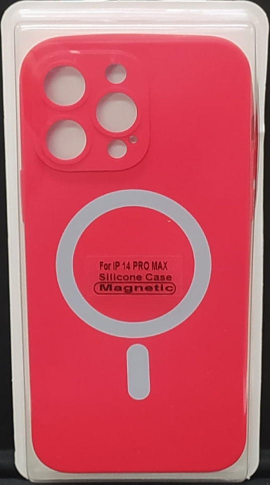 Накладка для iPhone 14 Pro Max 6.7" Magsafe силикон красная