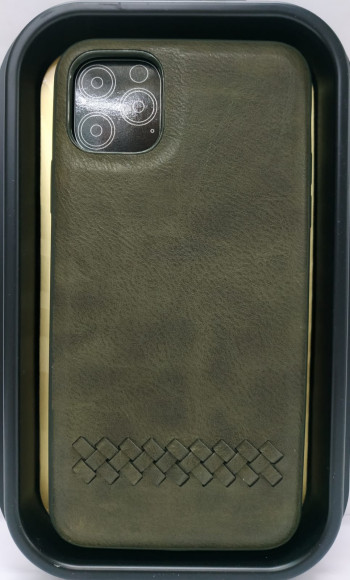 Накладка для iPhone 11 Pro Max Kajsa Preppie Collection кожа оливковый