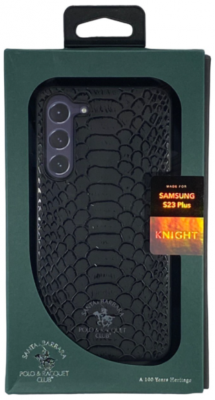Накладка для Samsung Galaxy S23 Plus Santa Barbara под кожу чёрная