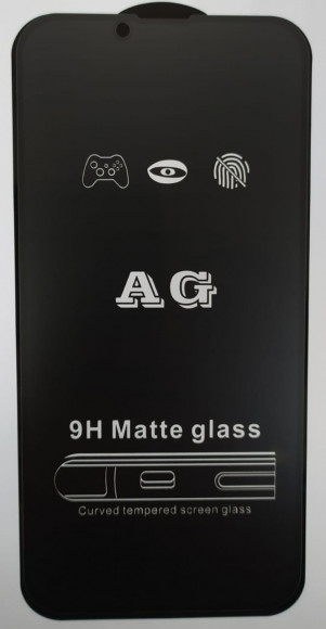Защитное стекло для iPhone 13/13 Pro 6.1" AG матовое чёрное