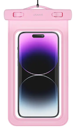 Водонепроницаемый чехол для телефона Usams US-YD011 размером до 7,0" розовый