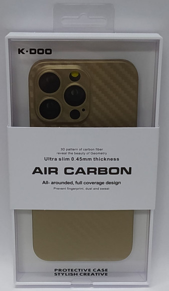 Накладка для iPhone 14 Pro 6.1" K-Doo Air Carbon пластик золотая