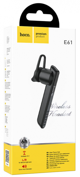 Bluetooth-гарнитура Hoco E61 черная