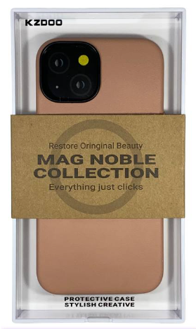 Накладка для iPhone 14 K-Doo Mag Noble кожаная розовая