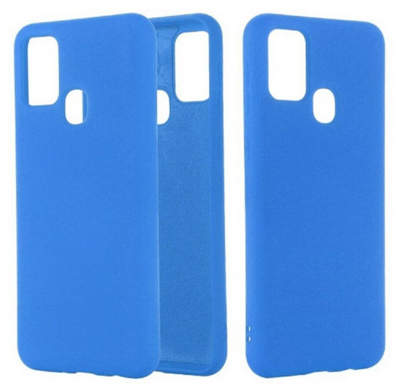 Накладка для Samsung Galaxy A21S Silicone cover синяя