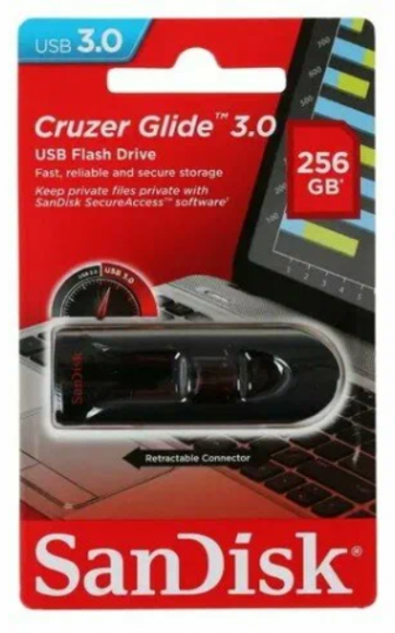 USB флеш накопитель SanDisk 256GB Cruzer Glide чёрный
