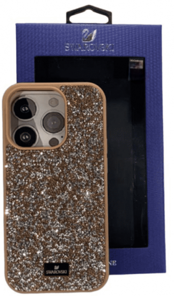 Накладка для iPhone 13 Pro 6.1" Swarovski розовое золото