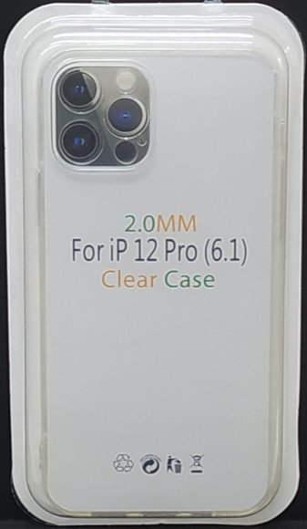 Чехол-накладка силикон 2.0мм iPhone 12/12 Pro 6.1" прозрачный