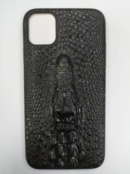 Накладка для iPhone 11 силикон матовый чёрный с текстурой