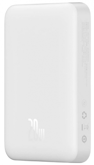 Powerbank с беспроводной зарядкой Baseus Magnetic Wireless 10000mAh 20W (PPCX070002) белый