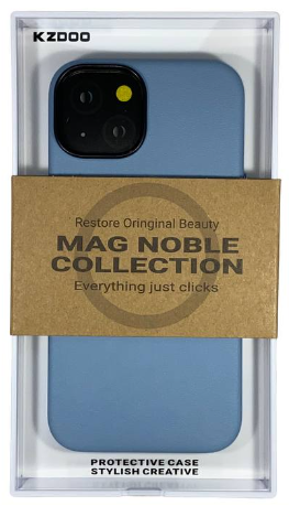 Накладка для iPhone 14 K-Doo Mag Noble кожаная голубая