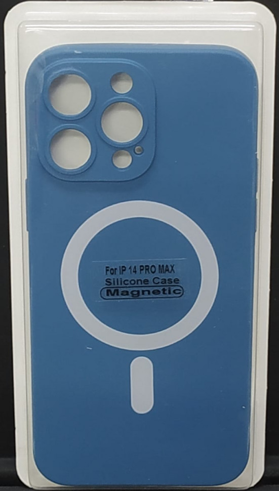 Накладка для iPhone 14 Pro Max 6.7" Magsafe силикон темно-синяя