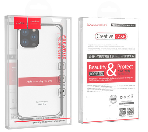 Накладка для i-Phone 15 Pro Hoco Light силикон тонкий прозрачный