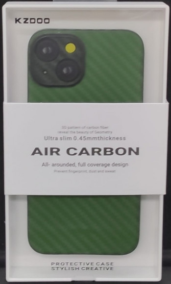 Накладка для iPhone 14 Max K-Doo Air Carbon пластик зелёная