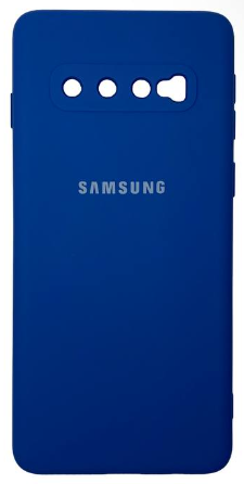 Накладка для Samsung Galaxy S10 Silicone cover темно-синяя