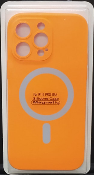 Накладка для iPhone 14 Pro Max 6.7" Magsafe силикон оранжевая
