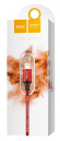 Usb Кабель-зарядка Lightning Hoco X14 Times speed 2A 2м в тканевой оплетке красный