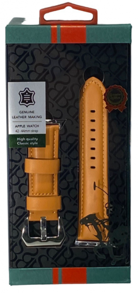 Сменный кожаный ремешок для Apple Watch 42/44/45мм Santa Barbara коричневый