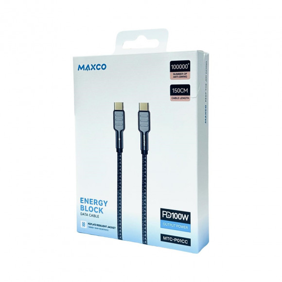 Usb Кабель-зарядка Type-C на Type-C Maxco MTC-P01CC 100W 1.5м черный