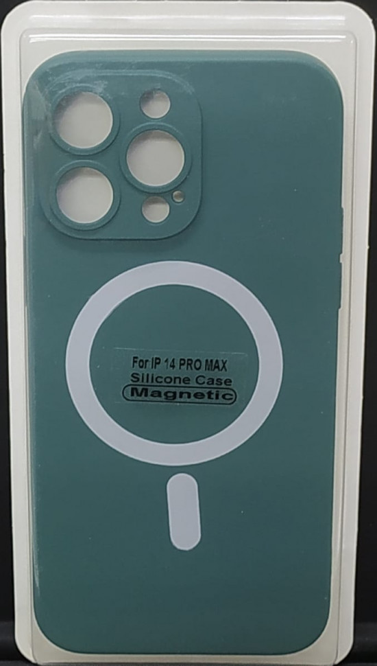 Накладка для iPhone 14 Pro Max 6.7" Magsafe силикон темно-зеленая