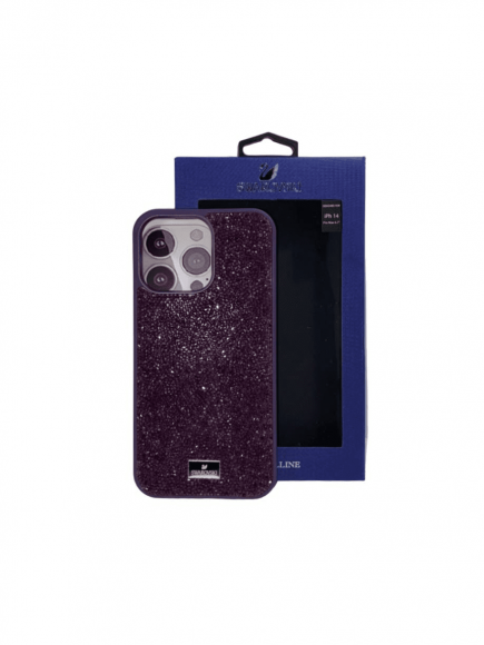 Накладка для iPhone 14 Pro Max 6.7" Swarovski фиолетовый