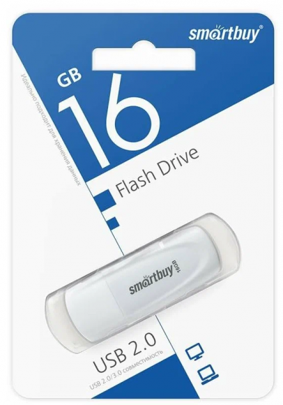 USB флеш накопитель Smartbuy 16GB Scout (SB016GB2SCW) белый