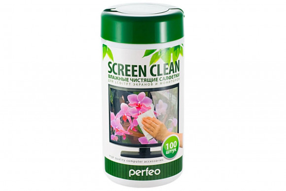 Perfeo чистящие салфетки "Screen Clean", для LCD/TFT экранов и мониторов, в тубе, 100шт