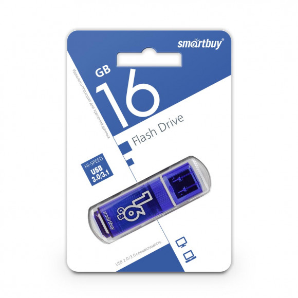 3.0 USB флеш накопитель Smartbuy 16GB Glossy series Dark Blue (SB16GBGS-DB)