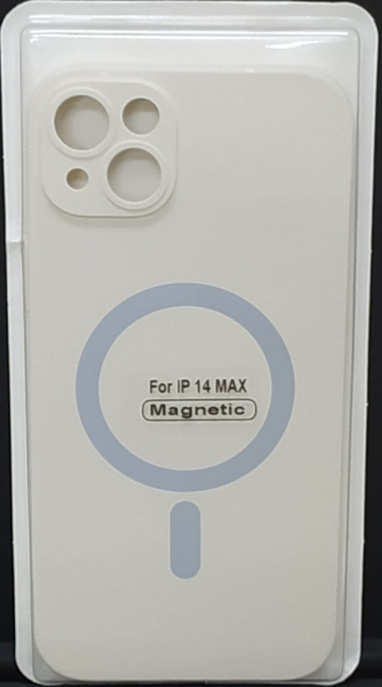 Накладка для iPhone 14 Max 6.7" Magsafe силикон бежевая