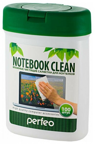 Perfeo чистящие салфетки "Notebook Clean", для ноутбука, в малой тубе, 100шт.