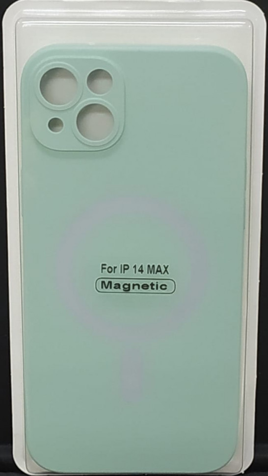 Накладка для iPhone 14 Max 6.7" Magsafe силикон бирюзовая