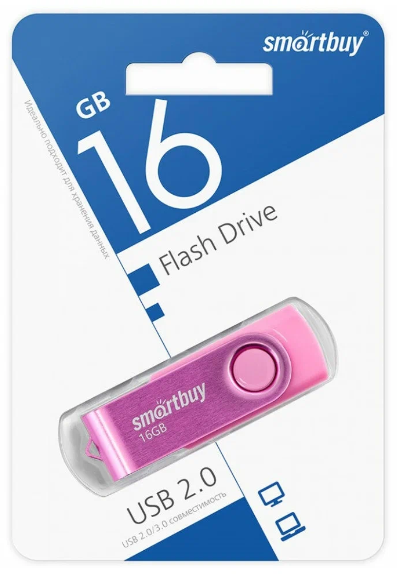 USB флеш накопитель Smartbuy 16GB Twist (SB016GB2TWP) розовый