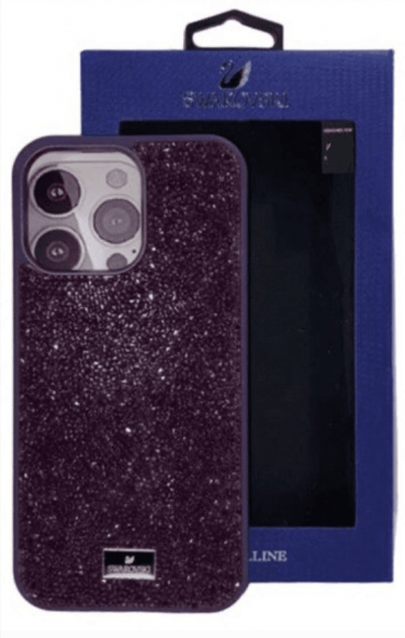 Накладка для iPhone 12 Pro Max 6.7" Swarovski в фиолетовый