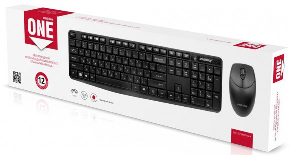 Беспроводной комплект клавиатура+мышь Smartbuy ONE 235380AG черный (SBC-235380AG-K)