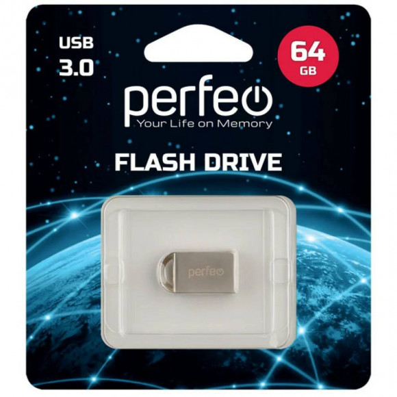 3.0 USB флеш накопитель Perfeo 64GB M11 металлическая