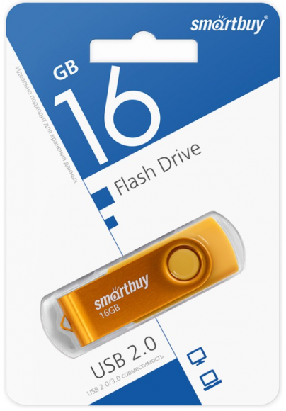USB флеш накопитель Smartbuy 16GB Twist (SB016GB2TWY) желтый