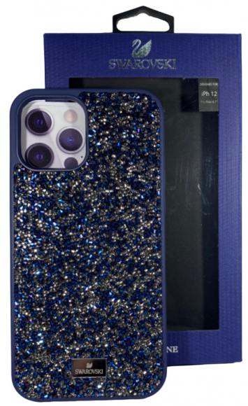 Накладка для iPhone 12 Pro Max 6.7" Swarovski в синии