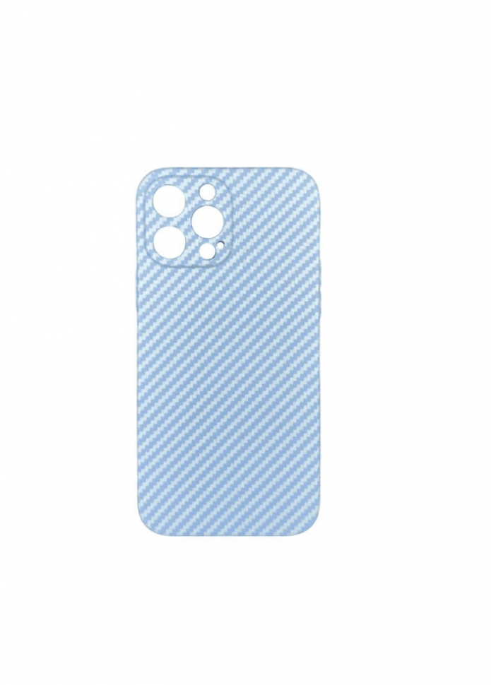 Накладка для iPhone 13 Pro Max Luxo силикон под карбон голубой