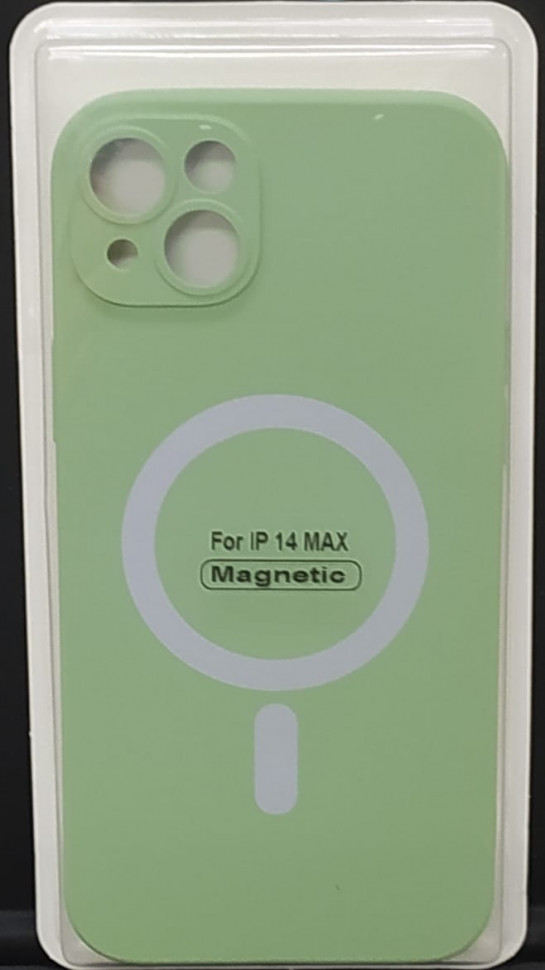 Накладка для iPhone 14 Max 6.7" Magsafe силикон зеленая