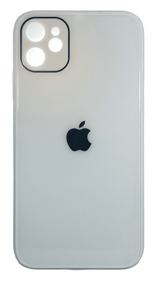 Чехол-накладка для iPhone 11 силикон (стеклянная крышка) белая